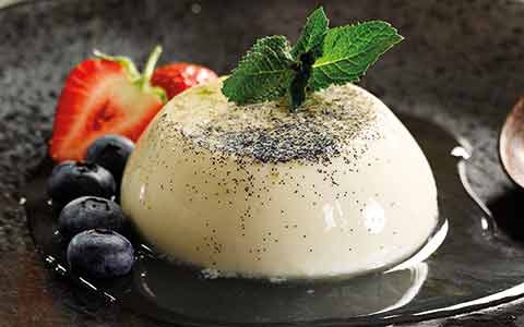 Lime Panna Cotta Served With Fresh Berries & Mint | Bidfood