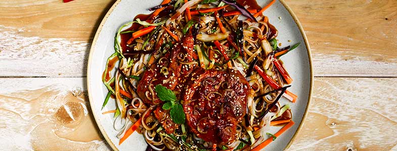 Korean pork belly with Asian salad - Bidfood