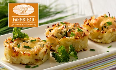Potato muffins with chicken meat and cheese - Bidfood