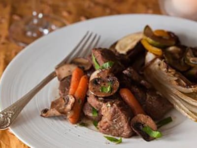 Veal with Red Wine and Mushrooms Recipe | Bidfood