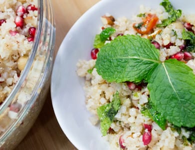 d’Arta cauliflower rice salad with pomegranate and chickpeas - Bidfood