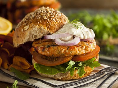 Kingfisher red salmon burger - Bidfood