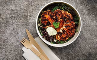 Black rice salad with caramel glazed cauliflower steak | Bidfood