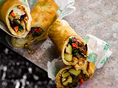 Roast lamb Yorkshire pudding burrito - Bidfood