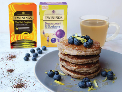 Twinings blackcurrant & blueberry pancake