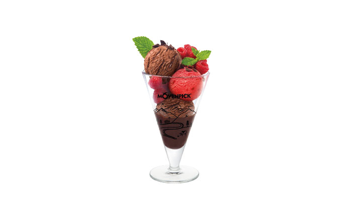 Movenpick Swiss chocolate ice cream and raspberry sorbet - Bidfood