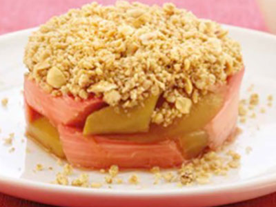 McDougalls Rhubarb & Pear Flapjack Crumble Recipe | Bidfood