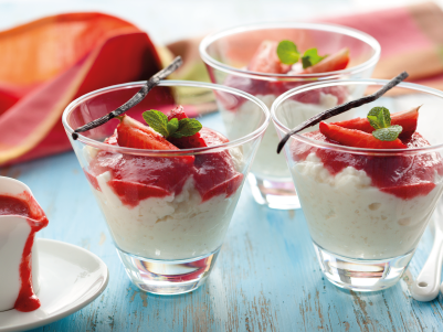 Creamy strawberry rice pudding - Bidfood