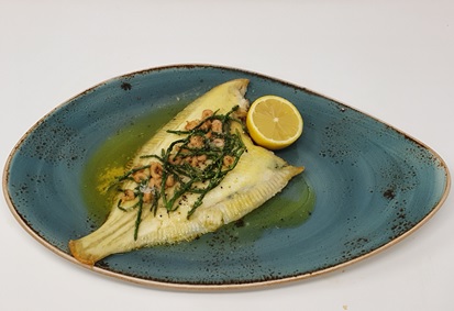 Grilled plaice with brown shrimp and Samphire butter - Bidfood