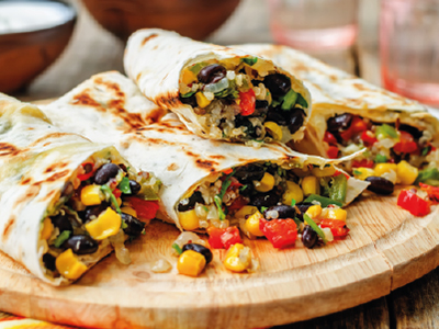 Mexican quinoa burritos