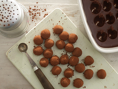 Lakeland Dairies chocolate & orange ganache truffles with Millac Gold Double - Bidfood