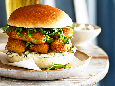 Whitby Seafoods cod goujon butty