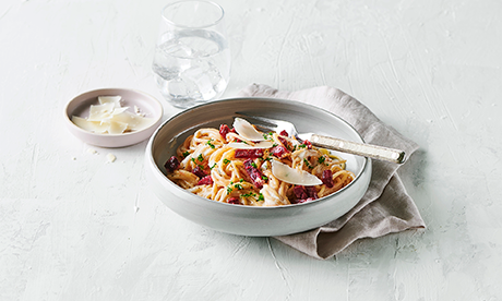 Vegan Cabronara with Beet Bacon | Bidfood