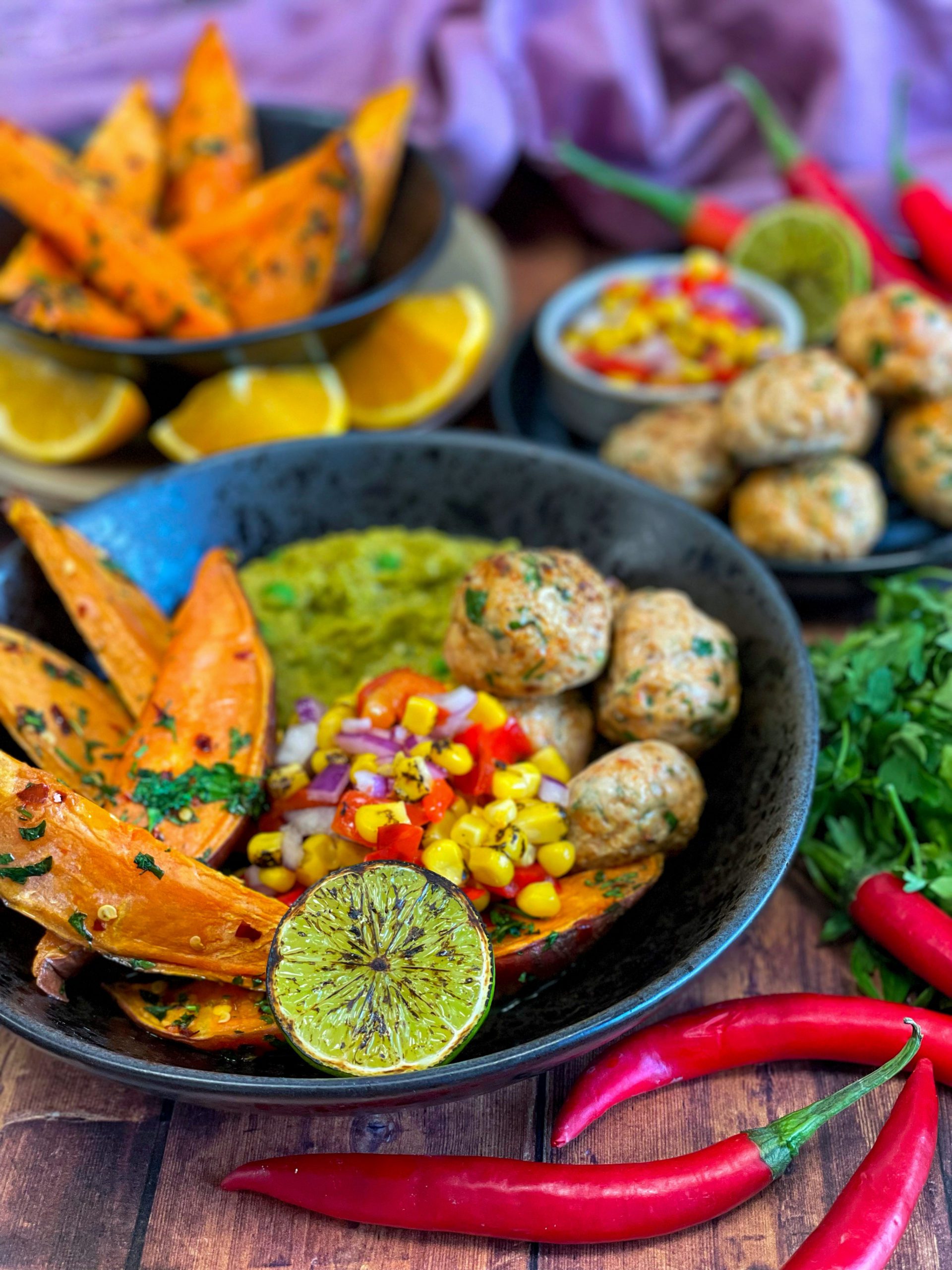 Peri-Peri Chicken Meatballs & Sweet Potato Wedges | Bidfood