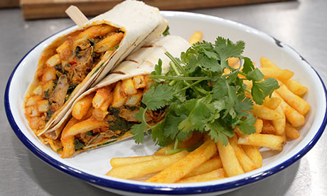 Vegan Lamb Kashmiri Wrap with Turmeric Fries | Bidfood