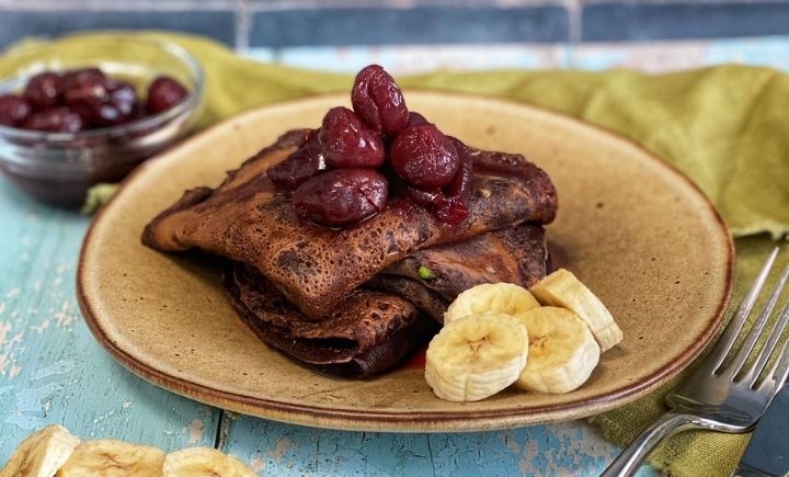 Cherry Chocolate Pancakes with Courgette Recipe | Bidfood