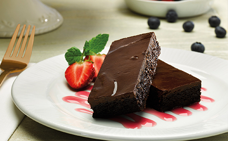 Vegan and gluten free dark chocolate brownie
