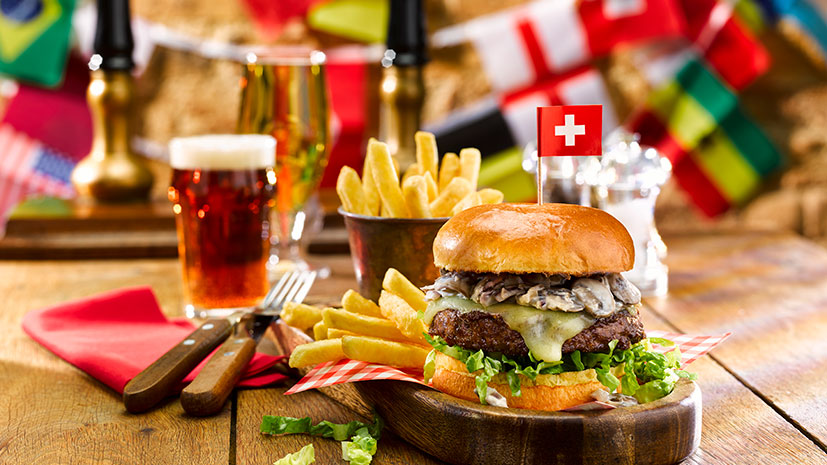 Swiss Cheese Topped Burger Recipe | Bidfood