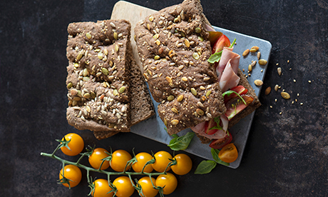 Delifrance ham and tomato multigrain focaccia sandwich - Bidfood