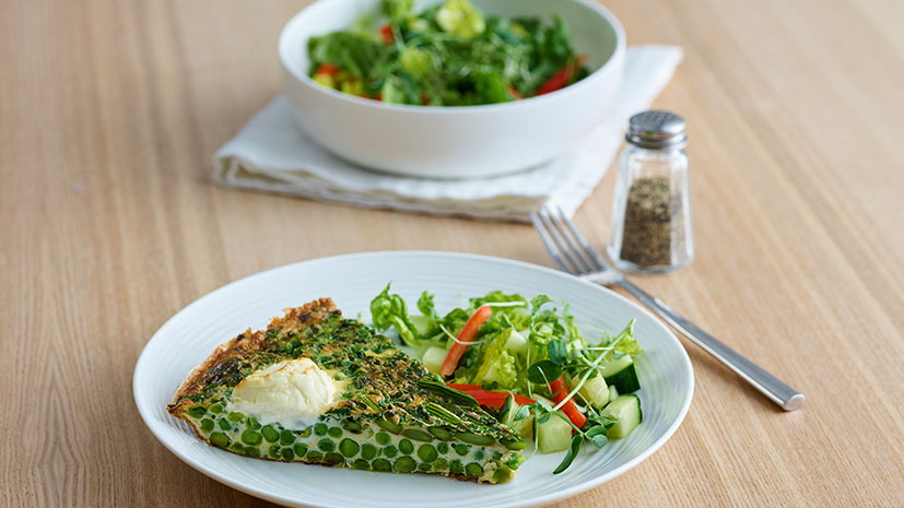 Pea, asparagus and Philly frittata - Bidfood