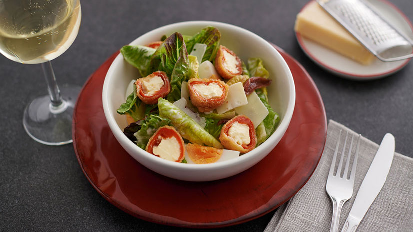 Crispy Peppadew bite Caesar salad - Bidfood