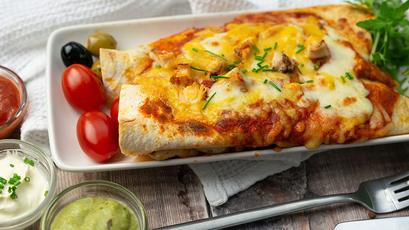 Everyday Favourites cheesy baked chicken burritos - Bidfood