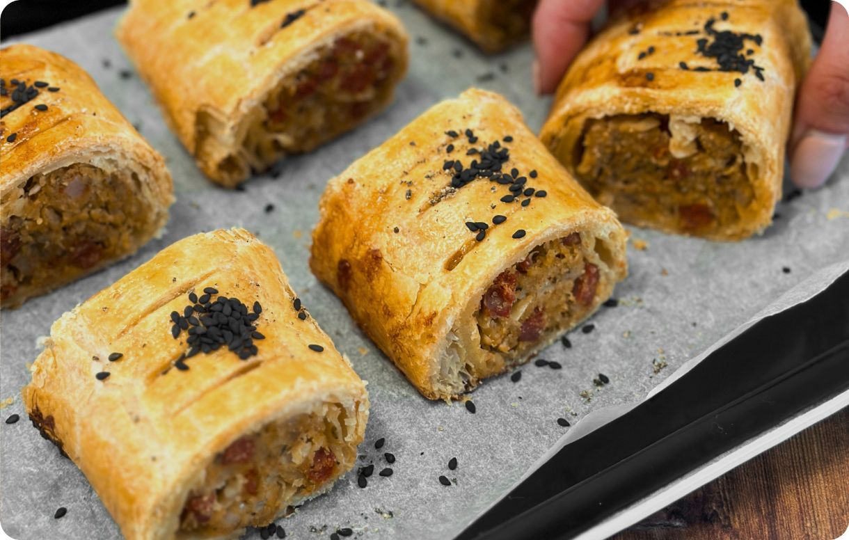 Butterbean and chorizo sausage rolls - Bidfood recipes