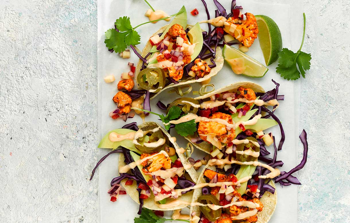 Caribbean-inspired roasted cauliflower taco - Bidfood