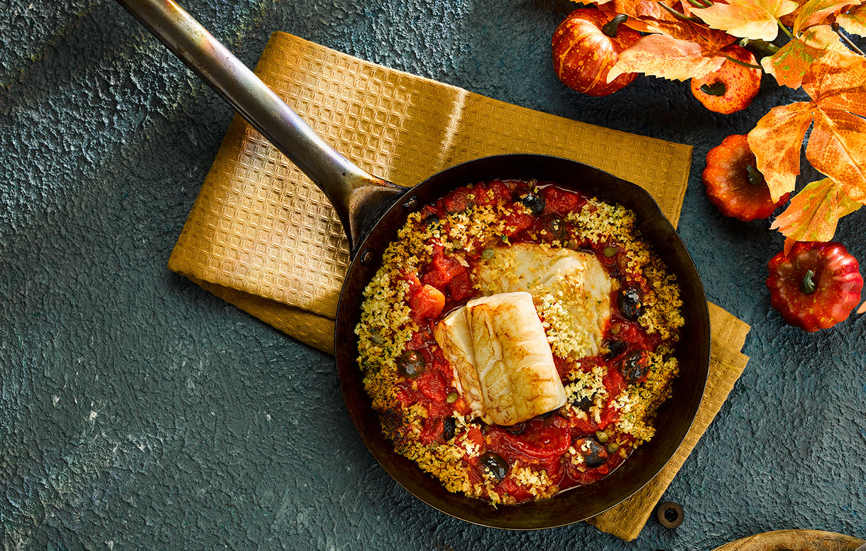 Hake with tomato and olives - Bidfood