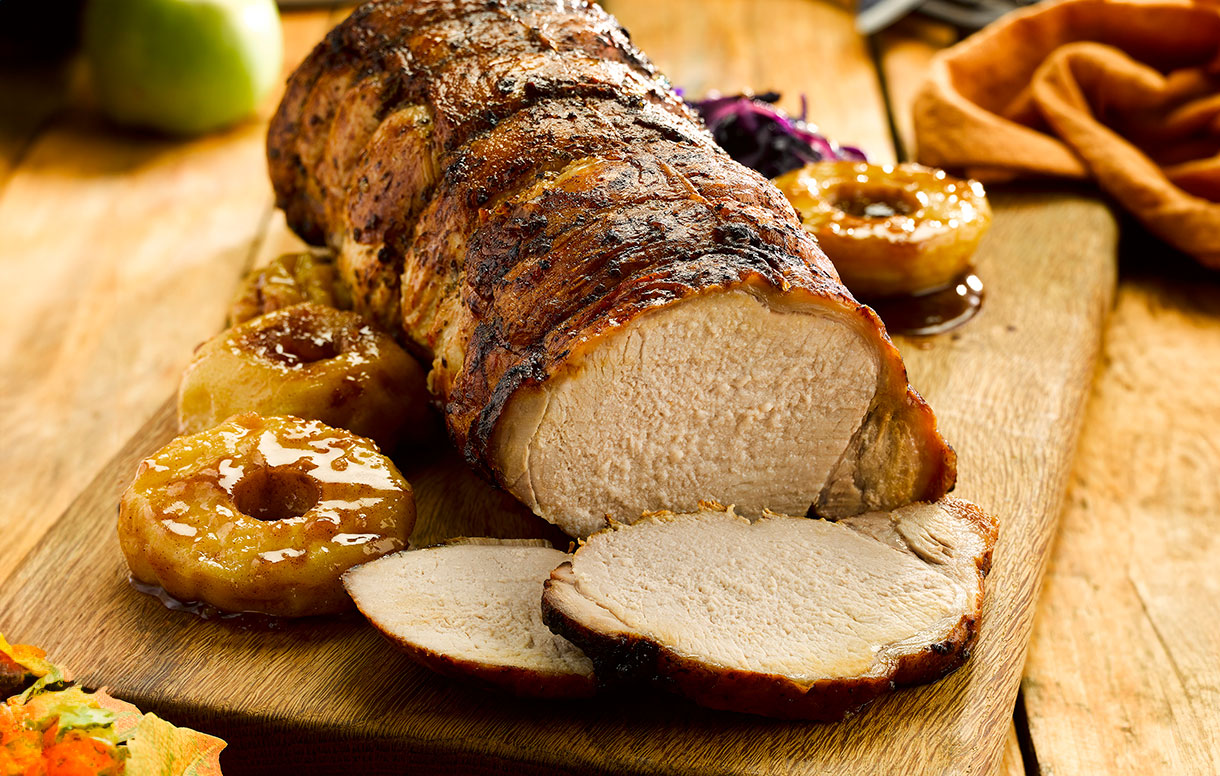 Roasted pork loin with spiced apple recipe