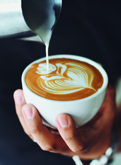 black and white coffee