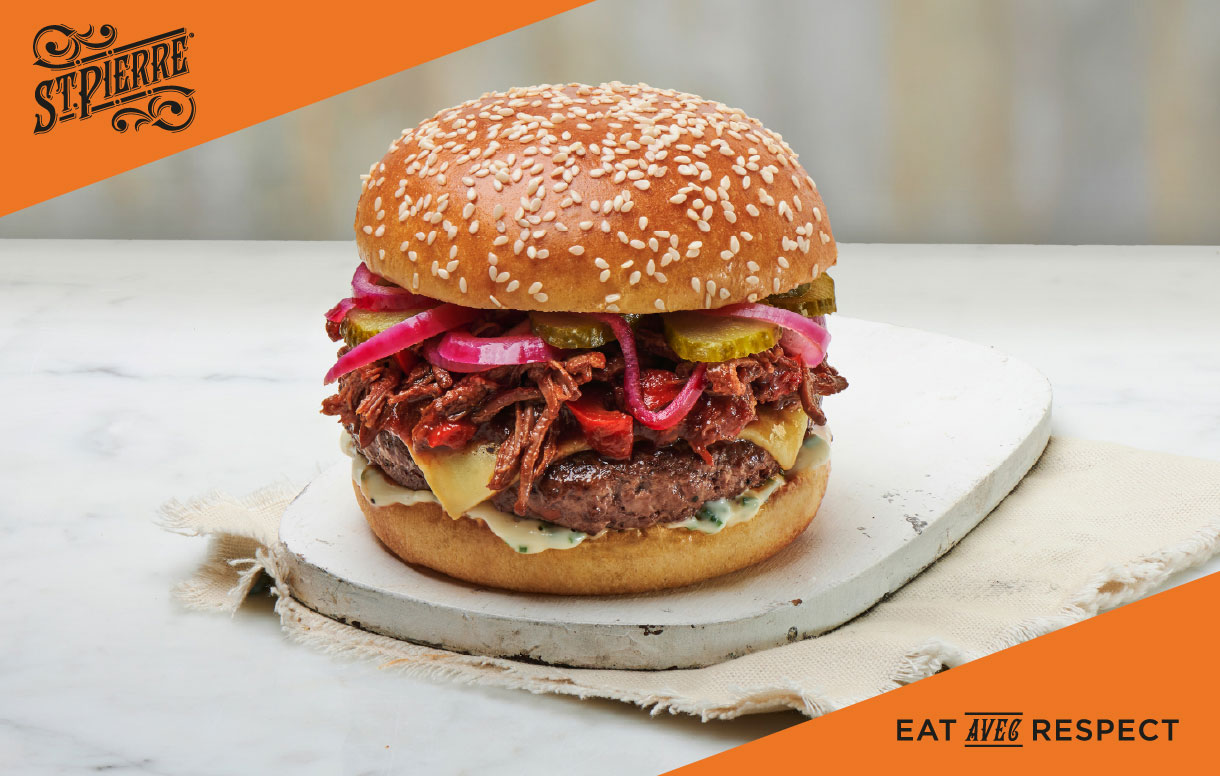 St Pierre BBQ smokey beef brisket burger - Bidfood