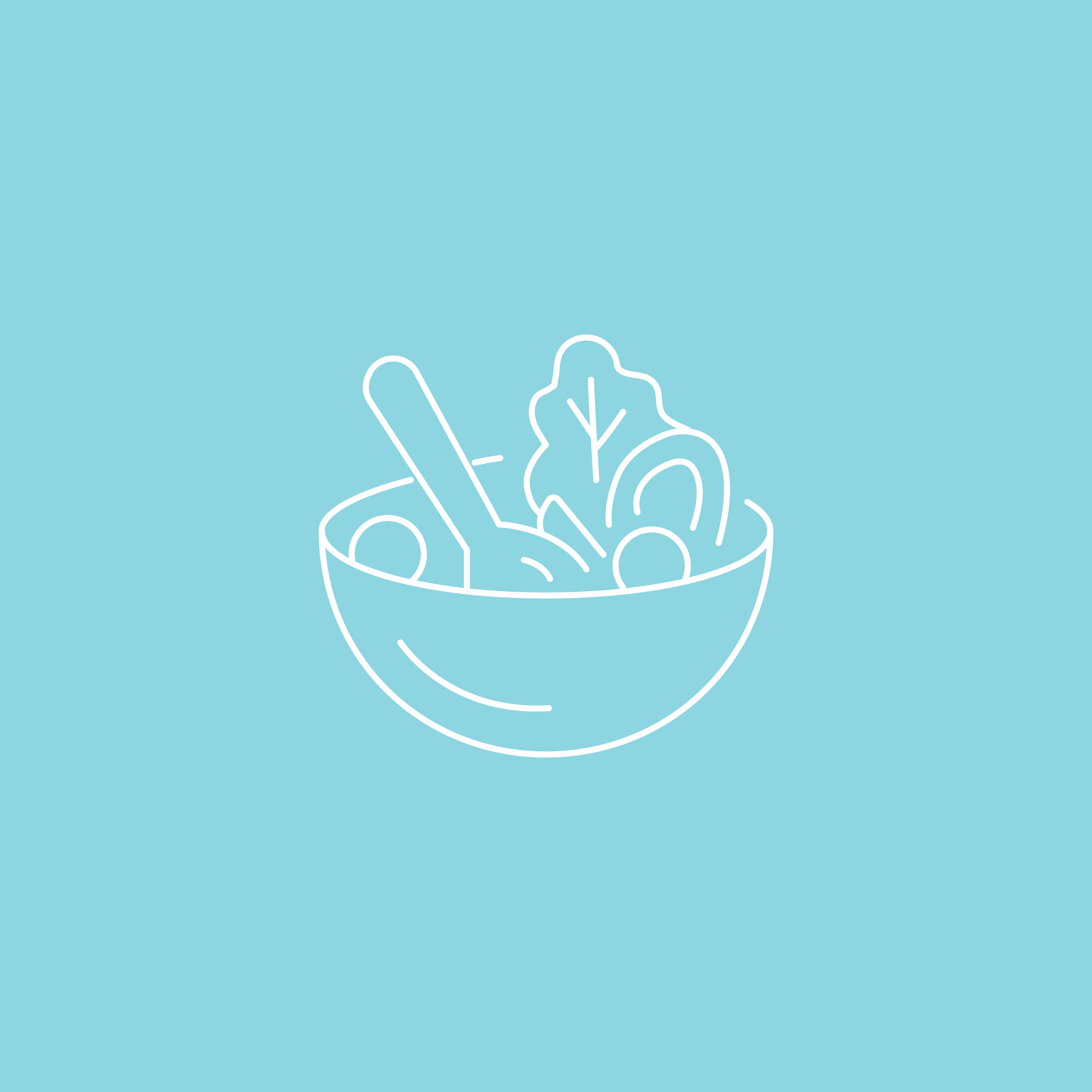 Icon of bowl with spoon and vegetables inside