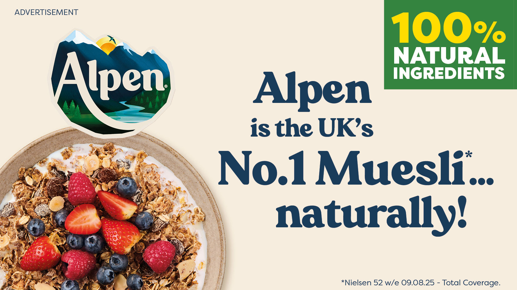 Alpen is the UK’s No.1 Muesli…naturally!